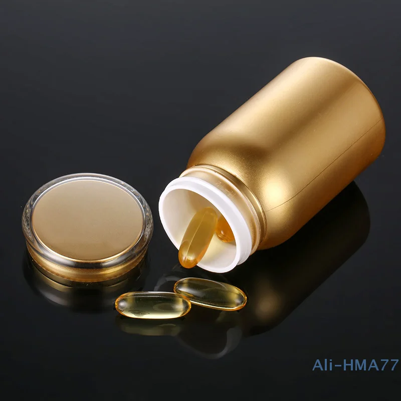 100ml Sample Link Gold Tablet Packaging Bottle Container Pill Packer Plastic Jars With Lid For Food Candy