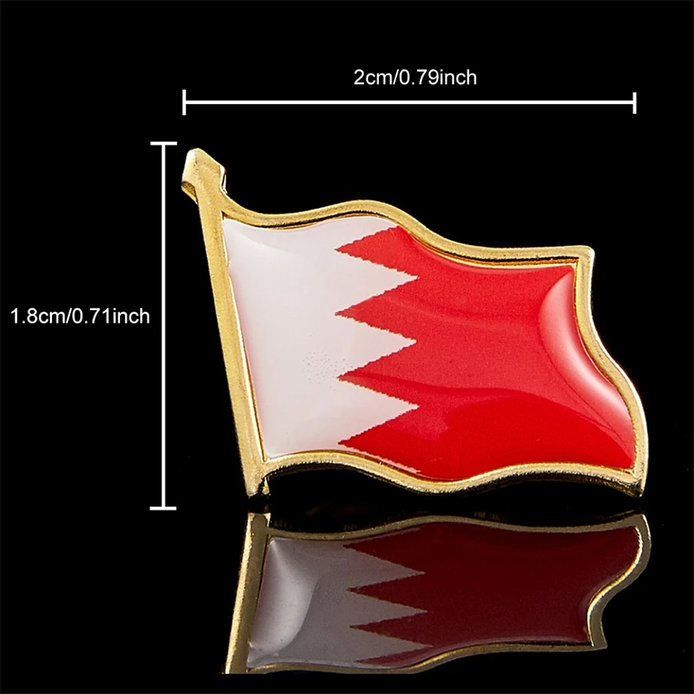 Bahrain Emblem Badge Waving Flag Brooch Tie Lapel Unisex Pins Crafts Collection Pins