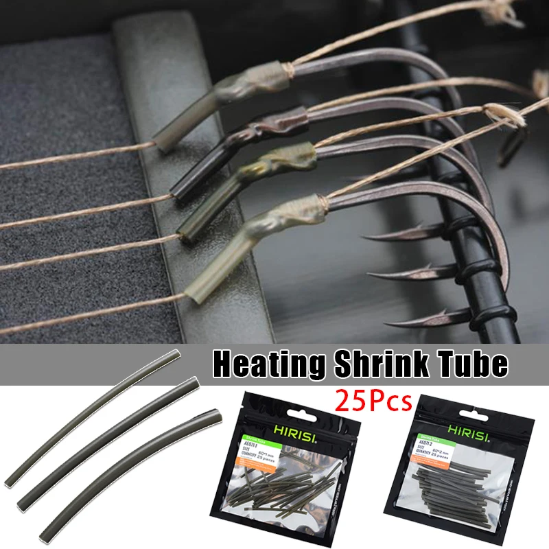 

25pcs Carp Fishing Accessories Matte Silicone Heat Shrink Tubing Rig Tube For Carp Fishing Ronnie Rigs Hair Rig Terminal Tackle