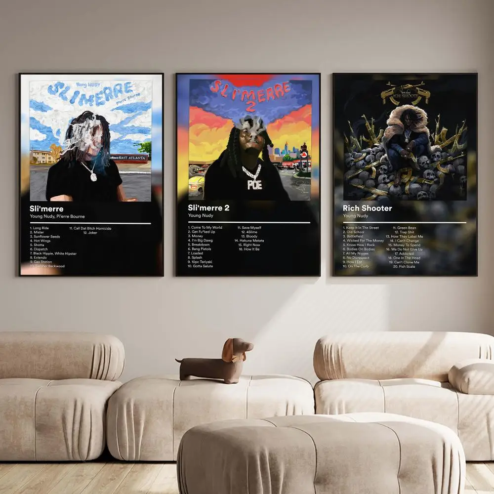 Rapper Y-Young Nudy Album Poster PP Wall Decor Posters Celebrity Music Art Prints Bedroom Office Gift