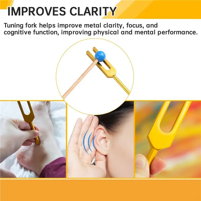 A99I-Tuning Forks Chakra Set, 174Hz/285Hz/396Hz/417Hz/528Hz/639Hz/741Hz/852Hz/963Hz,For Healing Chakra,Sound Therap Gold