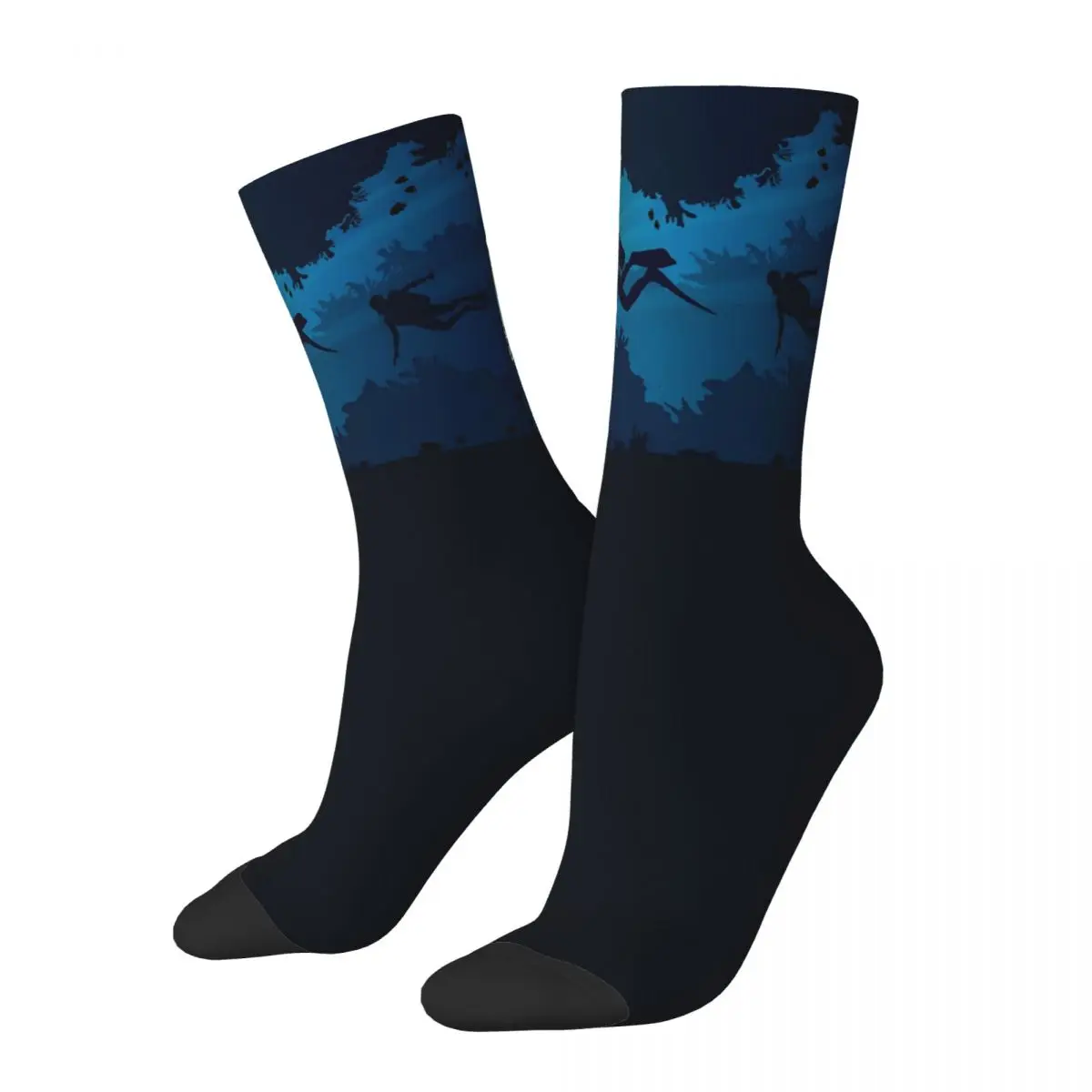 Scuba Diving Pattern Men Socks Windproof Novelty Spring Summer Autumn Winter Stockings