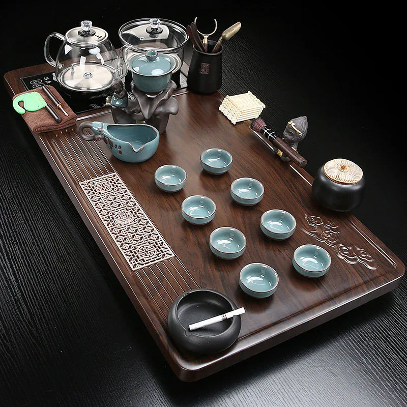 Pot Ceramic Tea Tray Wooden Serving Luxury Accessories Table Ceremony Office Tea Tray Desk Nordic Bandejas Home Decorationgs 5