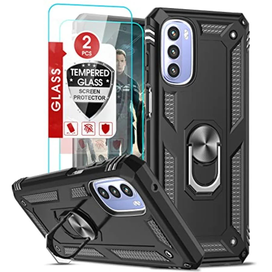 

for M G tylu 2022 Phone Cae 4G Not Fit G,M G tylu Cae with 2 Pc creen tec, Military-Ge tective Cae with Magnetic Kicktand for G