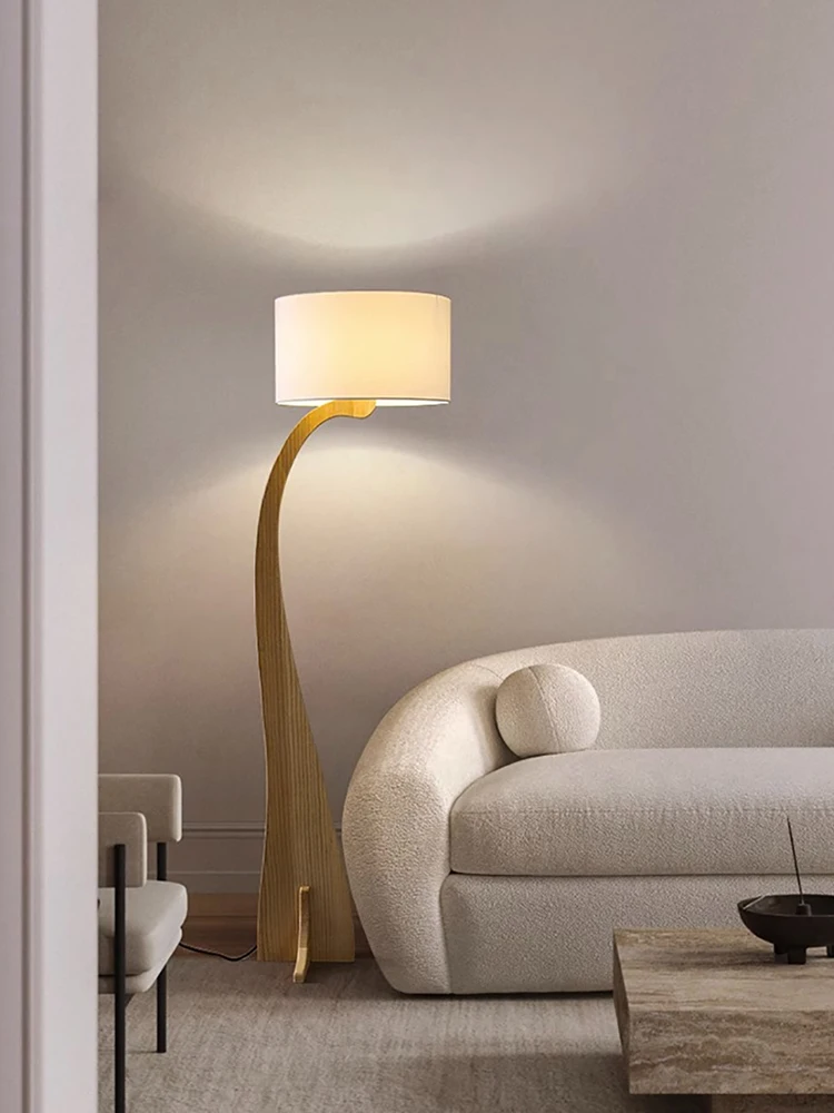 Nowoczesna nowa konstrukcja drewniana lampa podłogowa dekoracja domu Led lampki nocne Sofa do salonu stojące lampa do sypialni