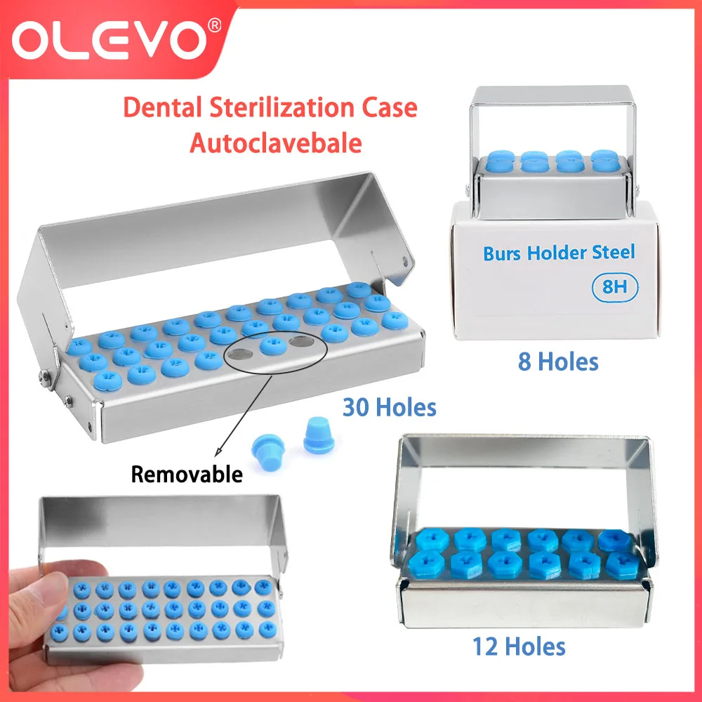 8/12/30 Holes Dental Disinfection Box Endo Files Organizer Case Autoclavable For High/Low Speed Burs HP RA FG Endo Block Stand