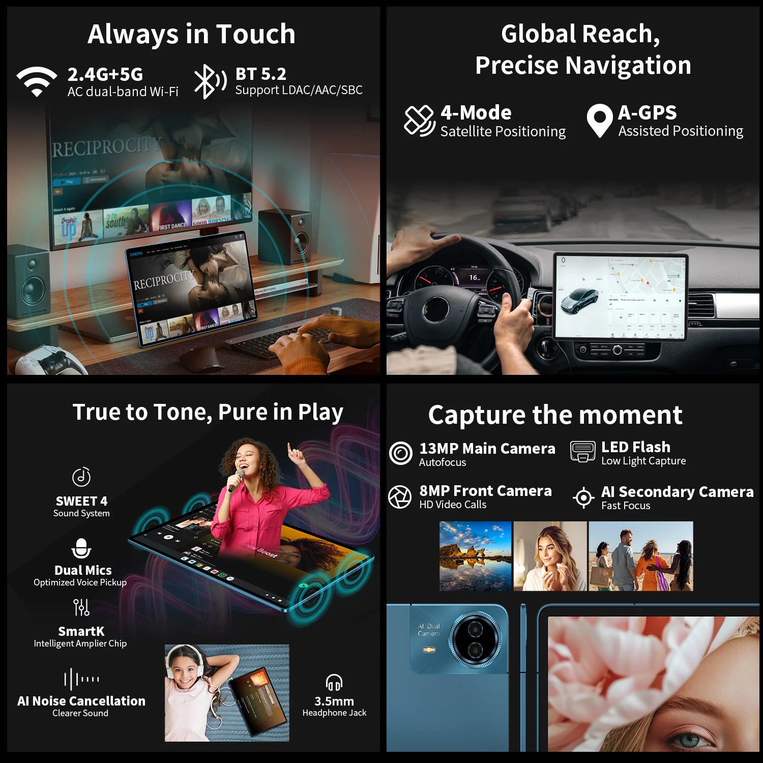 تابلت Teclast T70 Android 15 مقاس 14 بوصة 1920x1200 IPS MTK Helio G99 Max 20GB RAM 256GB ROM أقراص 10000mAh 18W 4G LTE GPS Widevine L1