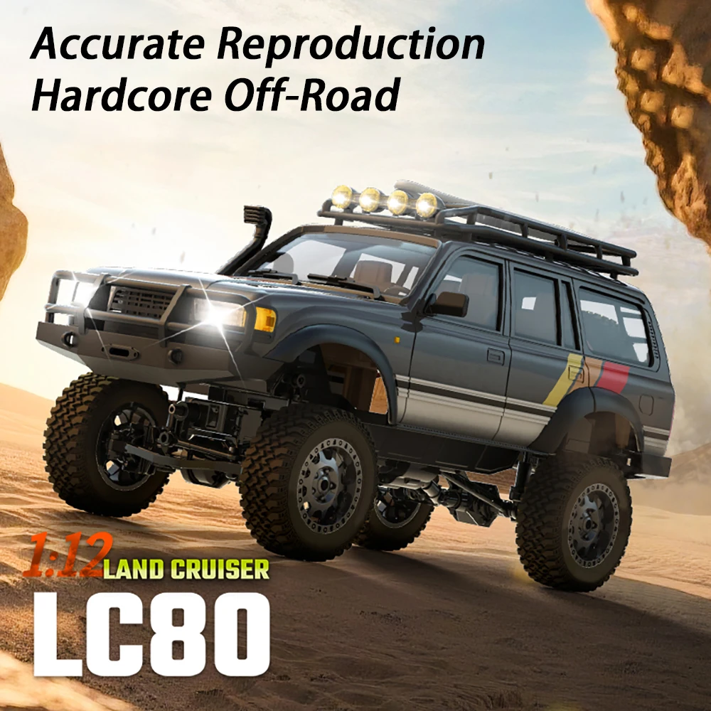 

1/12 LC80 RC Crawler 4WD Off-road Climbing Vehicles 2.4G Land Cruiser Remote Control Rock Truck Model Toys for Kids