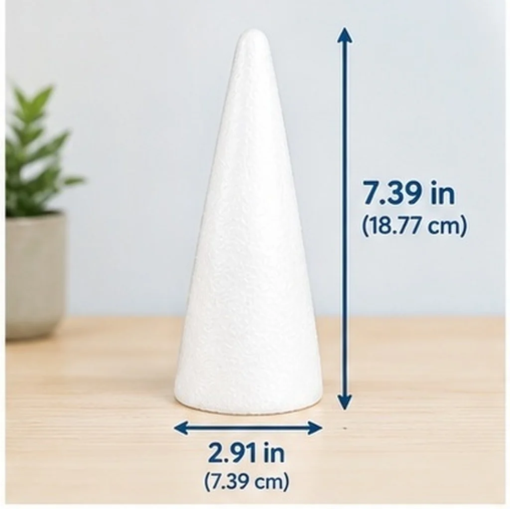 12pcs Diy Foam Cone Christmas Tree Shape White Polystyrene Balls Xmas Decor White Cone Shaped Ornament For Holiday Arts Project
