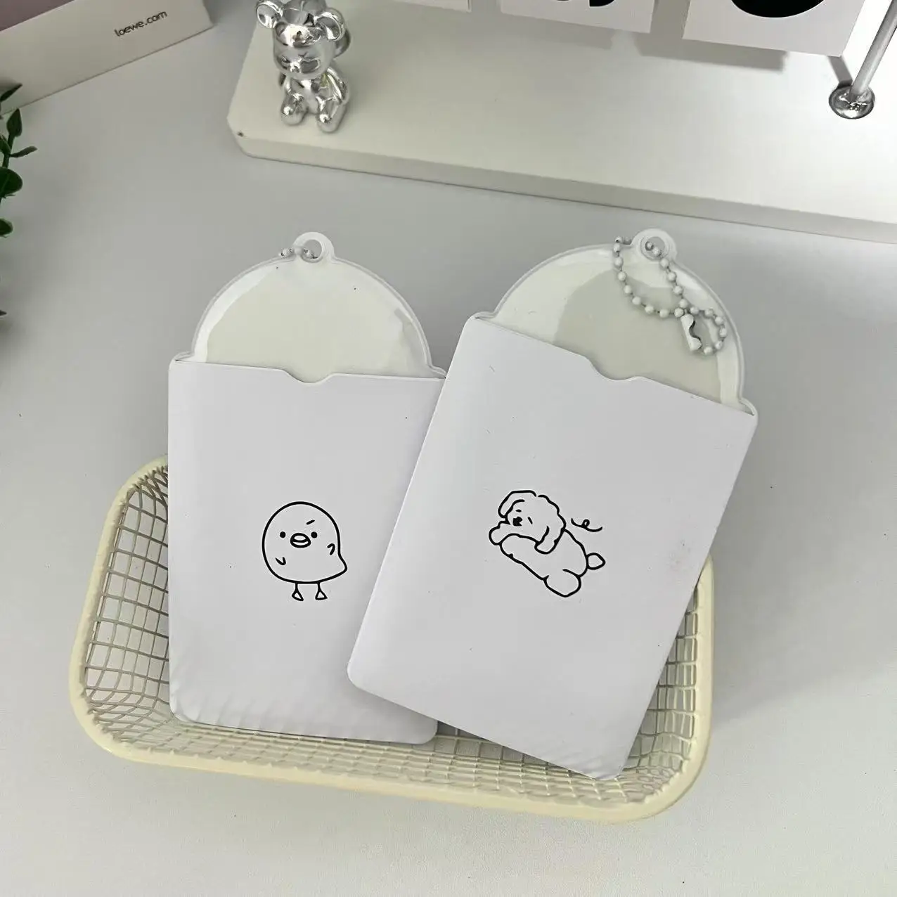 Kpop Photocard Holder Keychain Y2K PhotoCard Holder Kpop Charm Holders Kawaii Photo Card Keychain