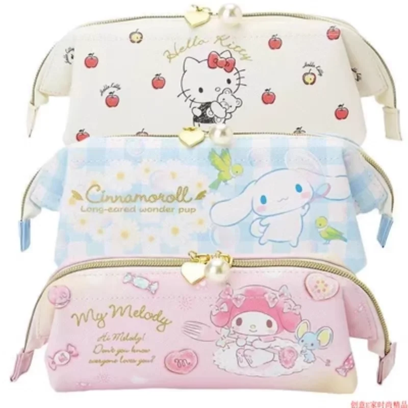 Sanrio Kuromi My Melody Hello Kitty Cartoon Cinnamoroll Student Stationery Pencil Case Makeup Storage School Supplies Pencil Bag