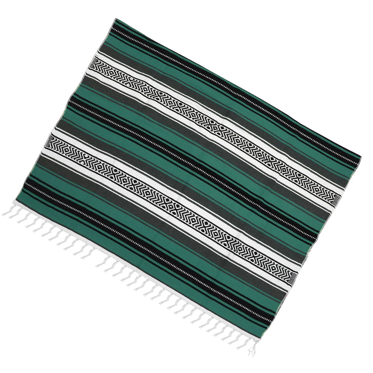 

Mexican Blanket 130X180Cm Thick Soft Polyester Cotton Blend Vibrant Woven Sofa Blanket For Living Room Bedroom Car Yoga Mat