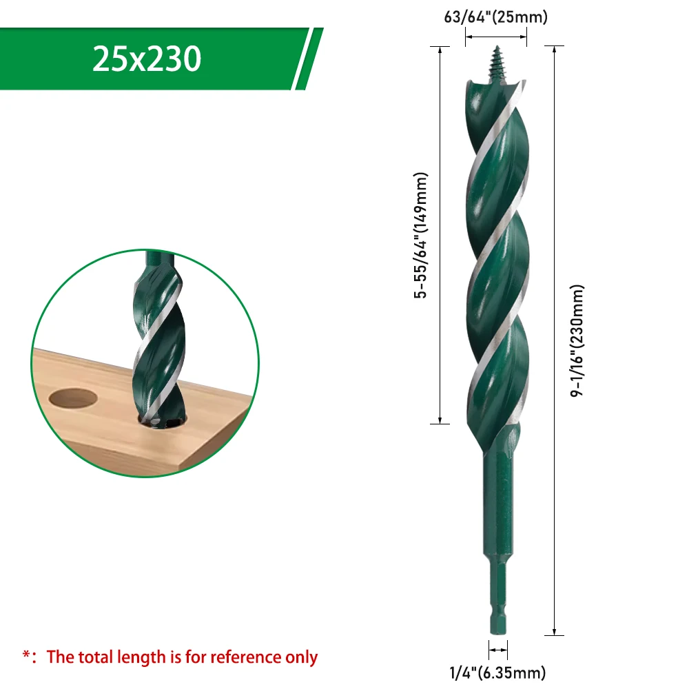 LAVIE 3-Schneiden-Senkbohrer 6-35mm, 155/230mm Länge, Elektrowerkzeug-Zubehör für Holzbearbeitung & Lochvergrößerung – Detail 35