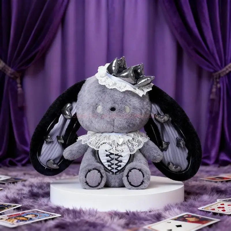 JOOKI 플러시 토끼 인형 바로크 스타일 긴 귀 하트 레이스 리본 봉제 동물 인형 귀여운 토끼 소녀 생일 선물