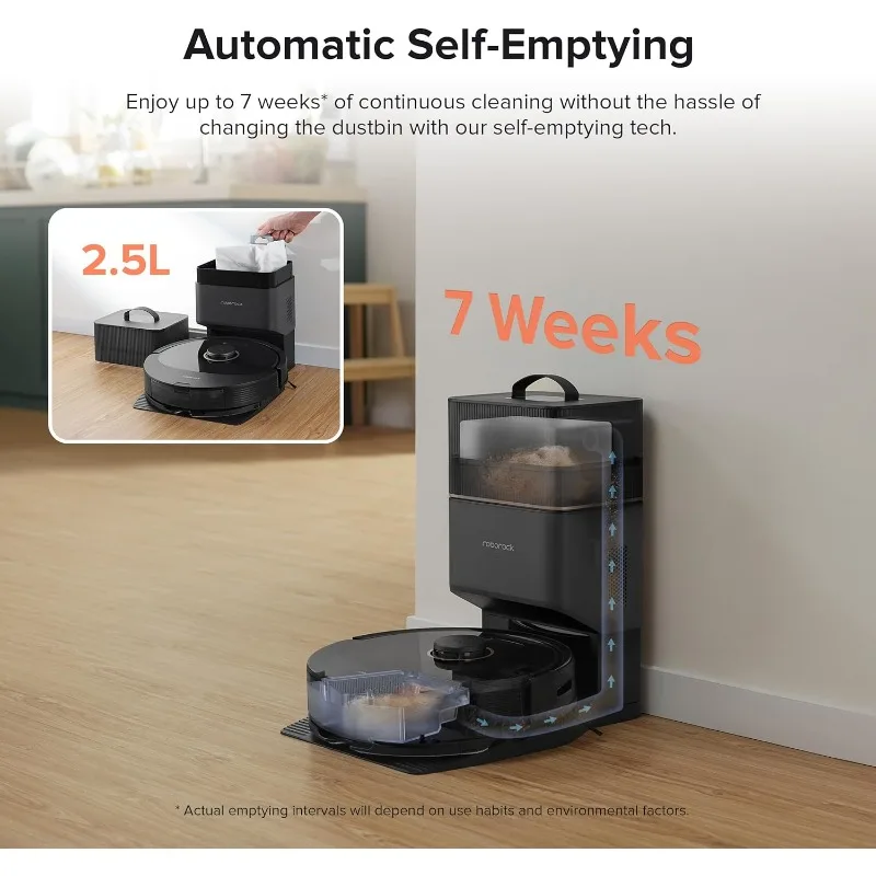 roborock Q8 Max+ Robot Vacuum and Mop, Self-Emptying, Hands-Free Cleaning for up to 7 Weeks, Reactive Tech Obstacle Avoidance