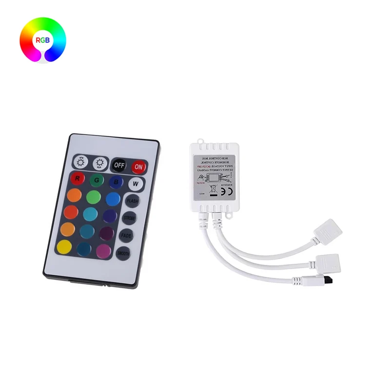 12V 4Pin Dimmer RGB Led Controller 24Key Remote Control RGB Controller Dual Output LED Lights Color Changing For Rgb Neon Strips