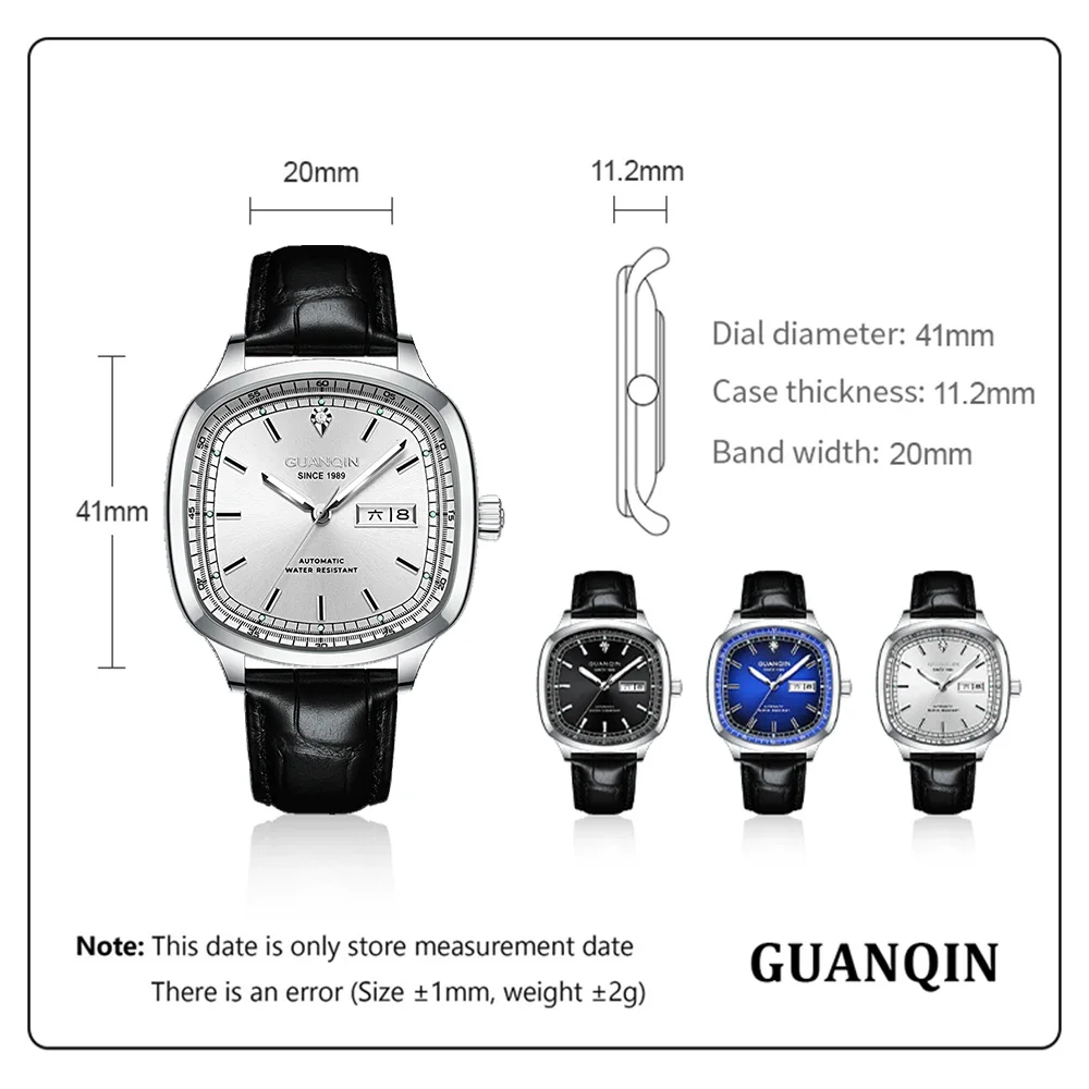 GUANQIN-Reloj de lujo para Hombre, accesorio masculino de pulsera resistente al agua con mecanismo automático, complemento deportivo mecánico con