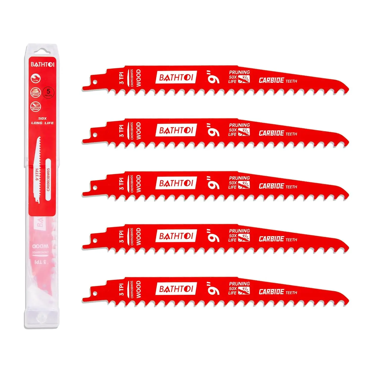 

Набор из 5 9-дюймовых пильных полотен из карбида для сабельных пил, для резки дерева и веток, прочные и быстрые в работе