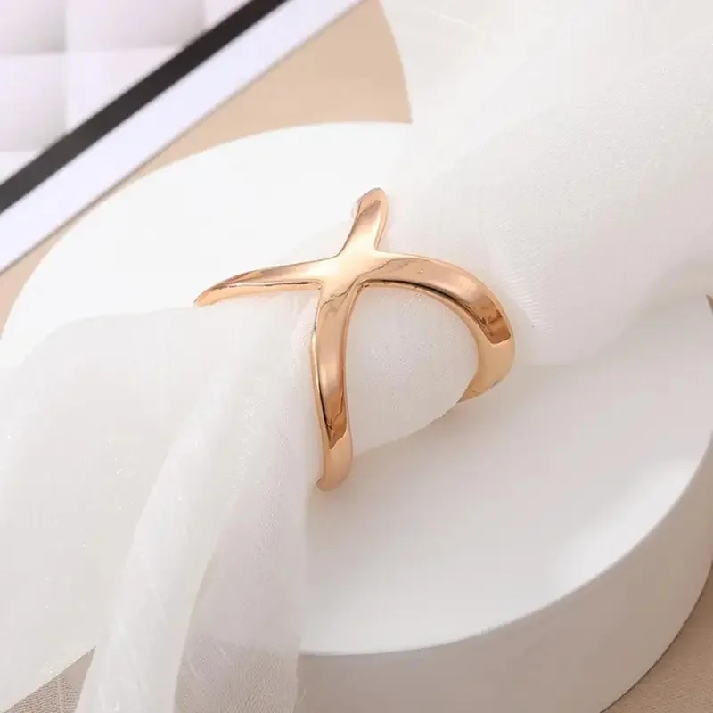 Scarf Clip X-Shaped Scarf Ring Buckle for Women Lady Girls Silk Scarf Clasp Holder Accessories for T-Shirt Neckerchief Shawl