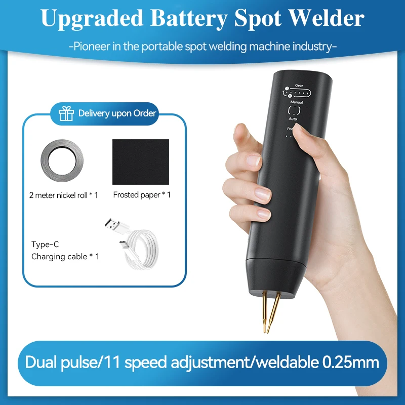 Handheld Spot Welder Portable Spot Welding For 18650 Lithium Battery 11 Gear Adjust Mini Spot Welding Machine