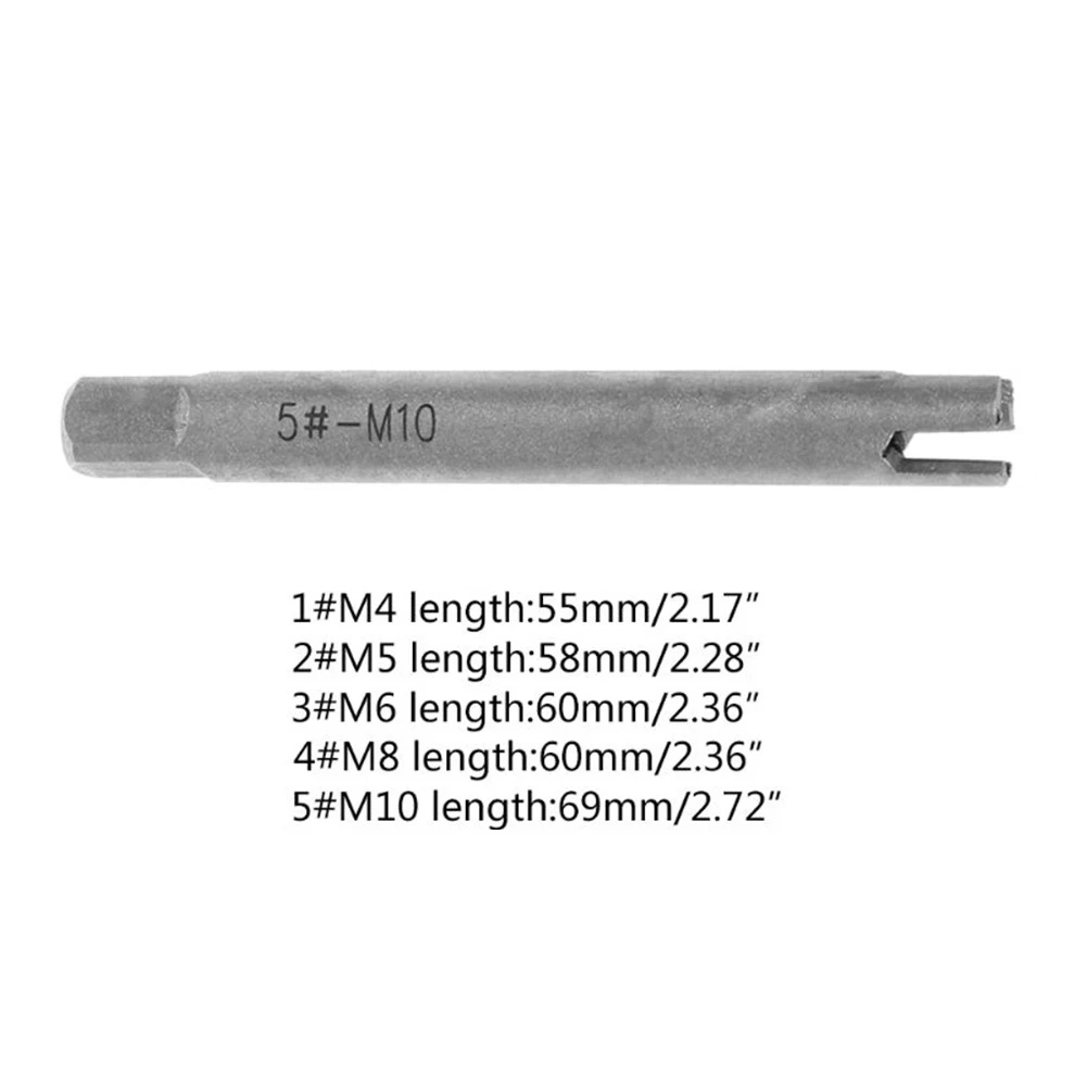 5pcs Steel Broken Tap Extractor M4 M5 M6 M8 M10 – Removes Broken Head Taps, Easy Wire Screw Remover Tool Set - view 6