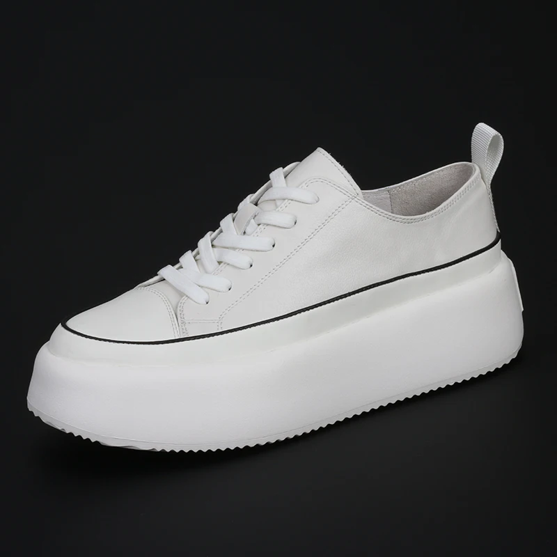 

New Korean men's Zhongbang thick soled raised white shoes British fashion white casual leather breathable board shoes