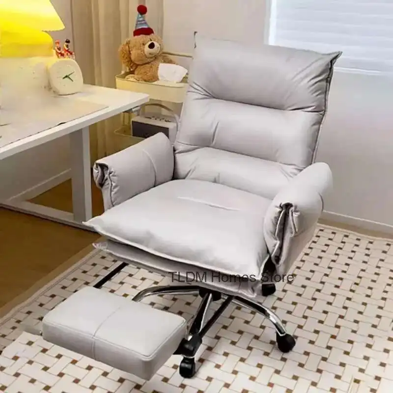 

Модный легкий роскошный офисный стул, подлокотник, поддержка ног, белый оригинальный игровой стул, современный уникальный шезлонг, мебель для дома