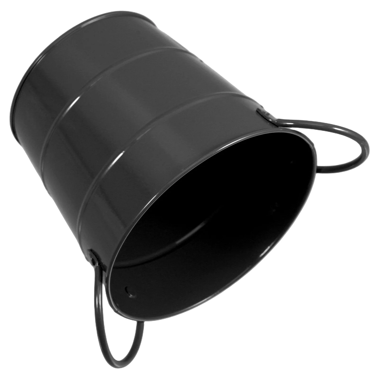 Desktop Trash Can Iron Narrow Dust Bin For Office Home School Mini Garbage Bucket Storage Holder Pencil Rubbish Bin Black Metal