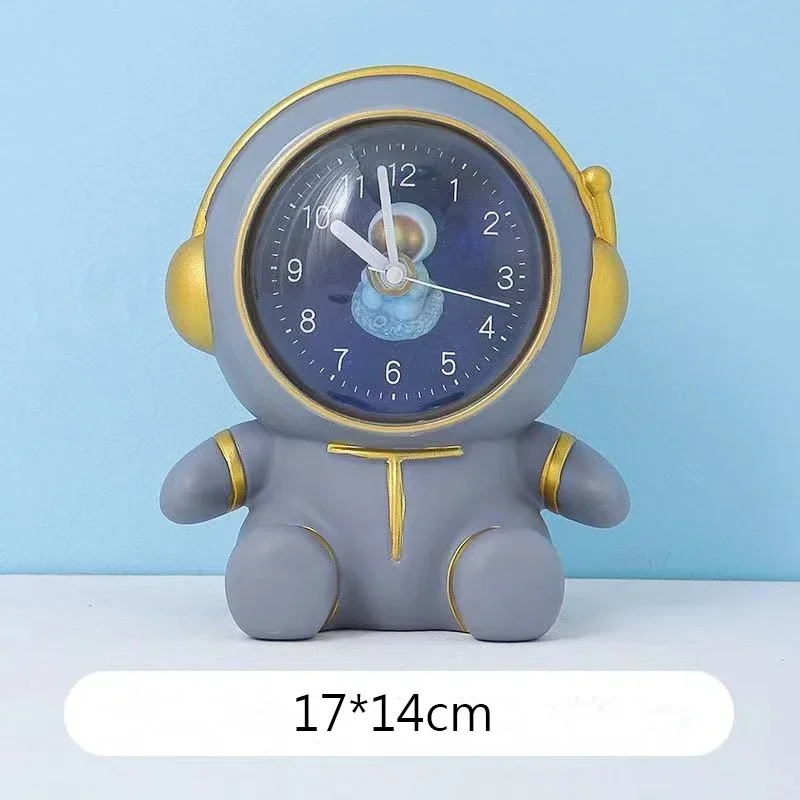 Creative Cartoon Astronaut Design Clock Multifunctional Minimalist Desktop Children Student Home Bedside Silent Alarm Clock