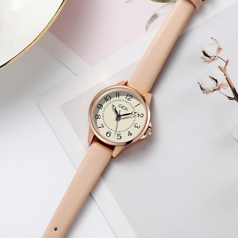 Korean retro style quartz watch student model simple small temperament watch women's belt watch