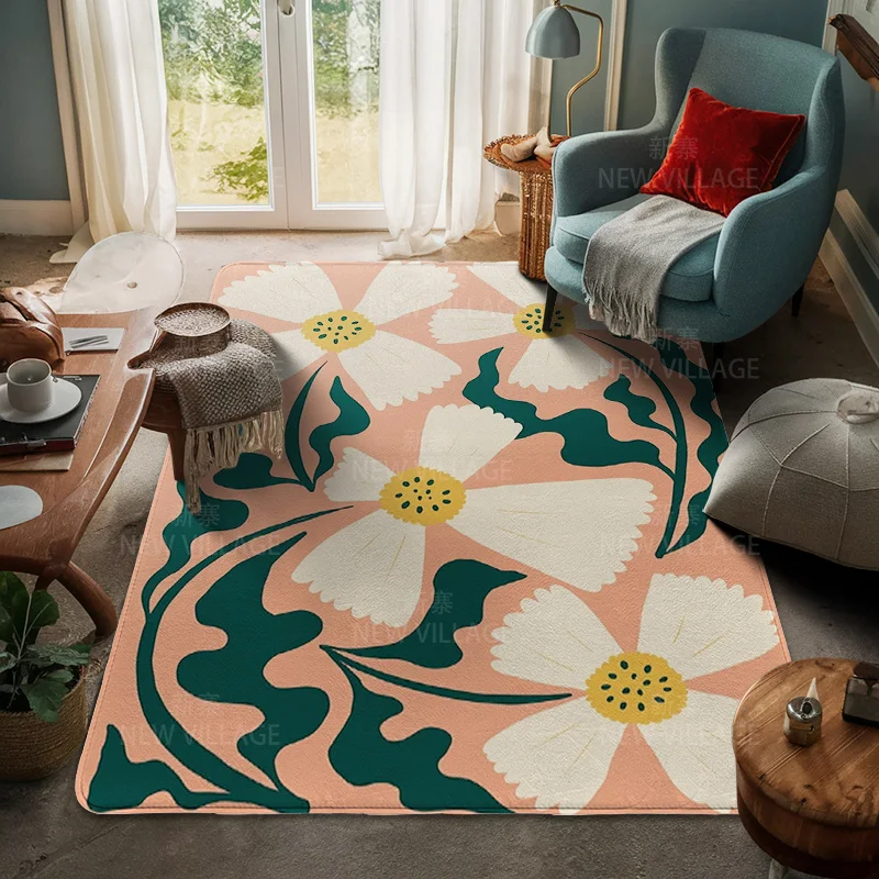 

Nordic Line Drawing Plant Flower Door Mat Home Non-slip Floor Mat Living Room Bedroom Cafe Room Decorative Floor Mat