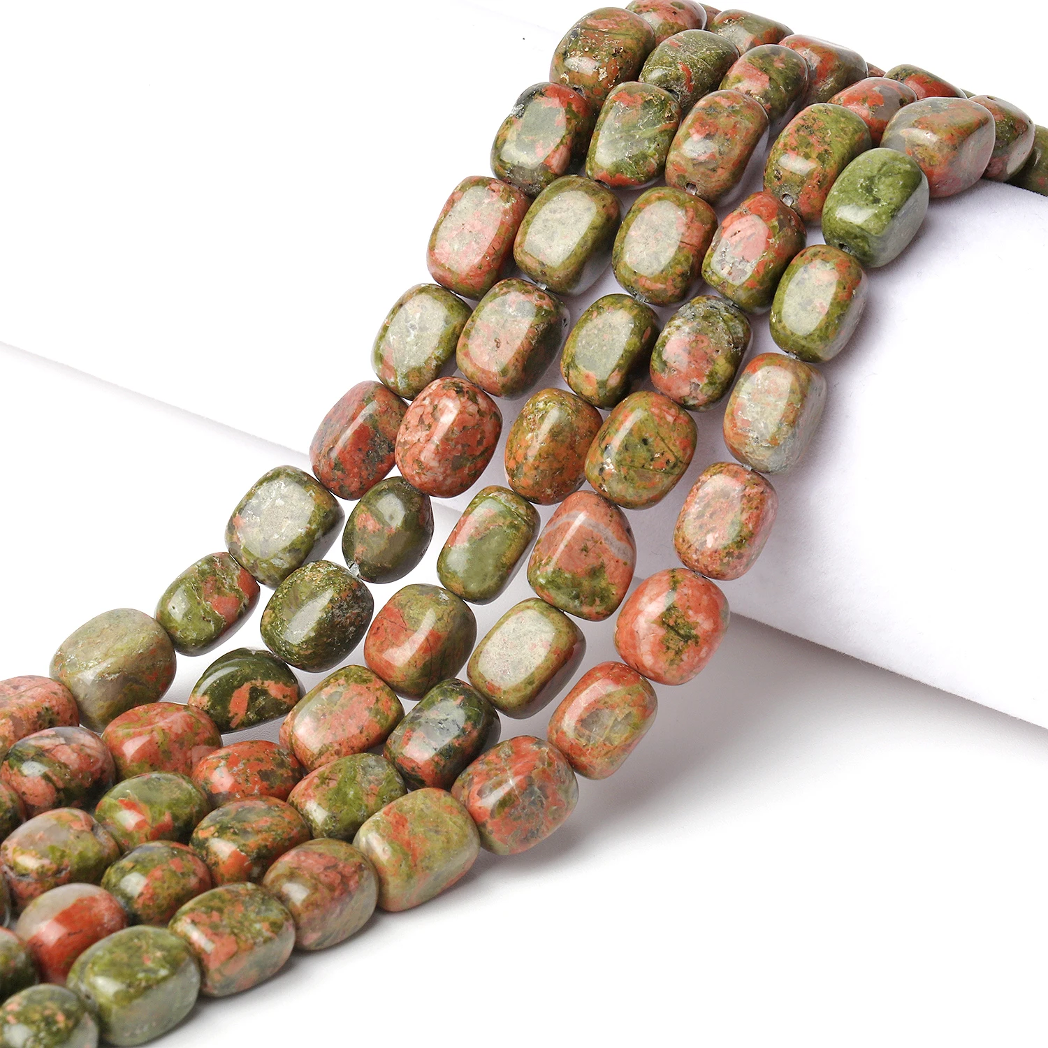 Wholesale Natural Unakite Gems Stone Beads 8x12mm Charms Cube Shape Beads For Jewelry Making Diy Bracelet Findings