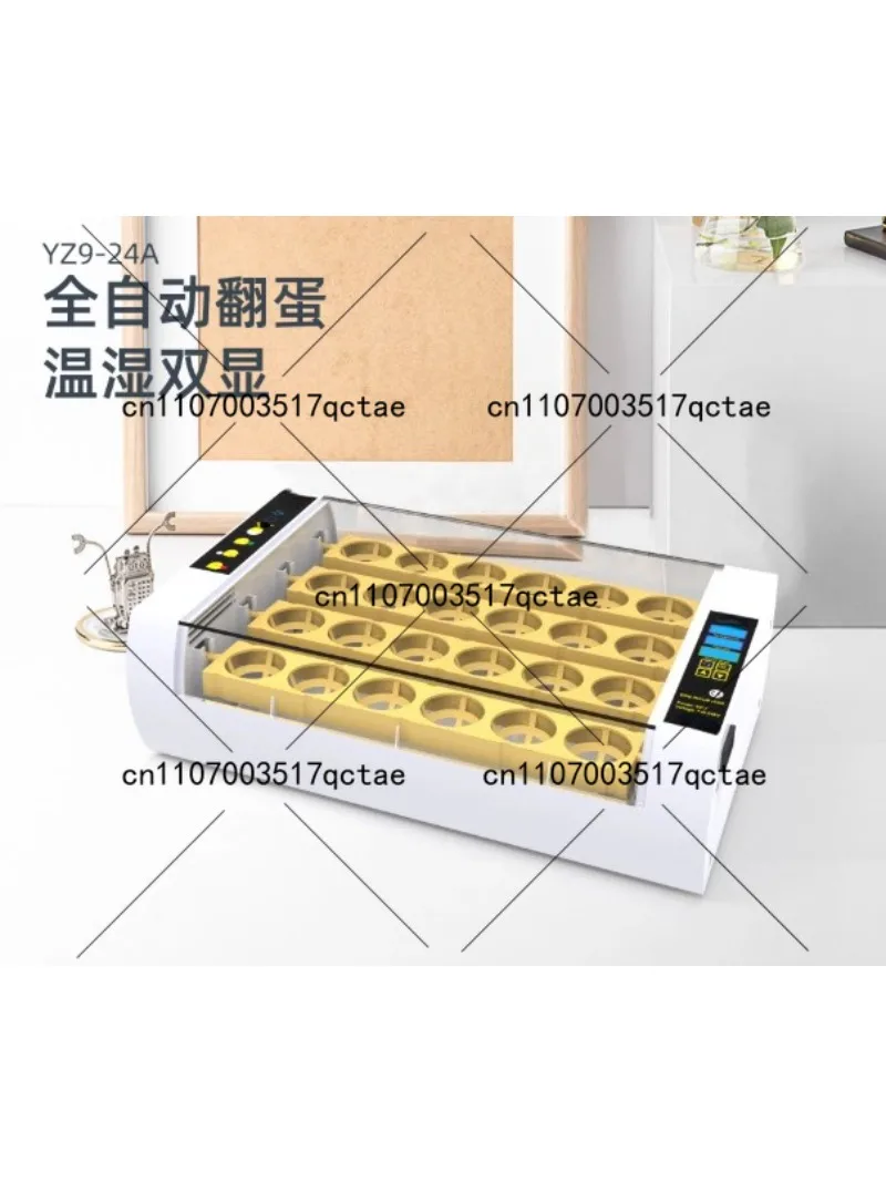 24 Pack Automatic Temperature Control Egg Incubator with Auto Egg Turner for Poultry Hatching