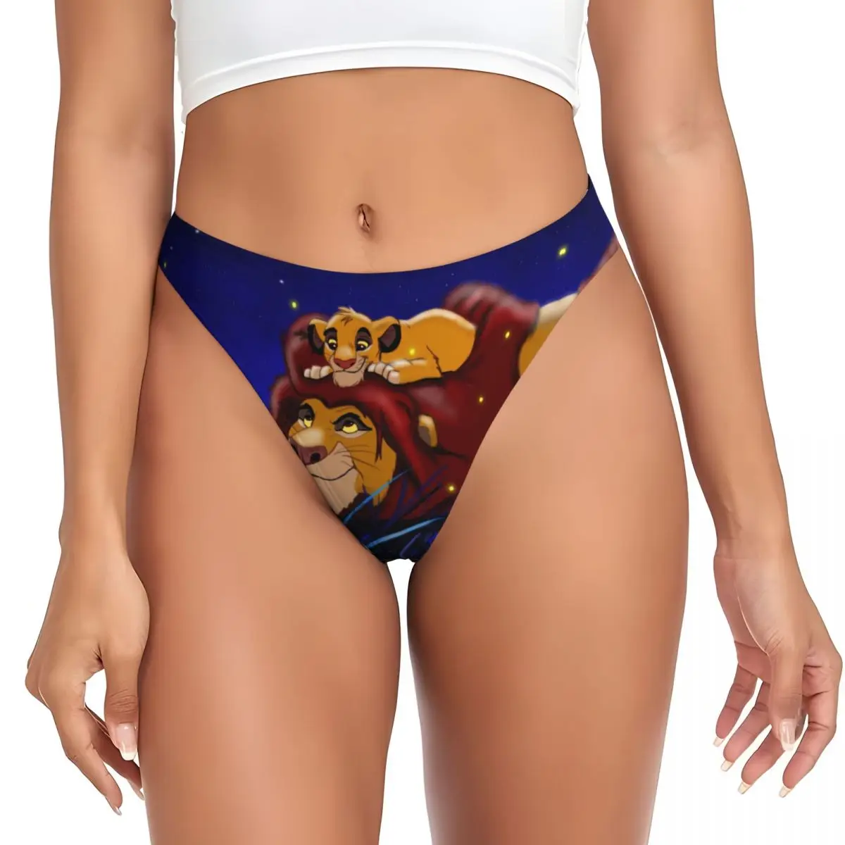 

Custom Women The Lion King Simba And Mufasa G-string Thong Stretch Neon Colors Hakuna Matata Cartoon Movie Panties Underwear