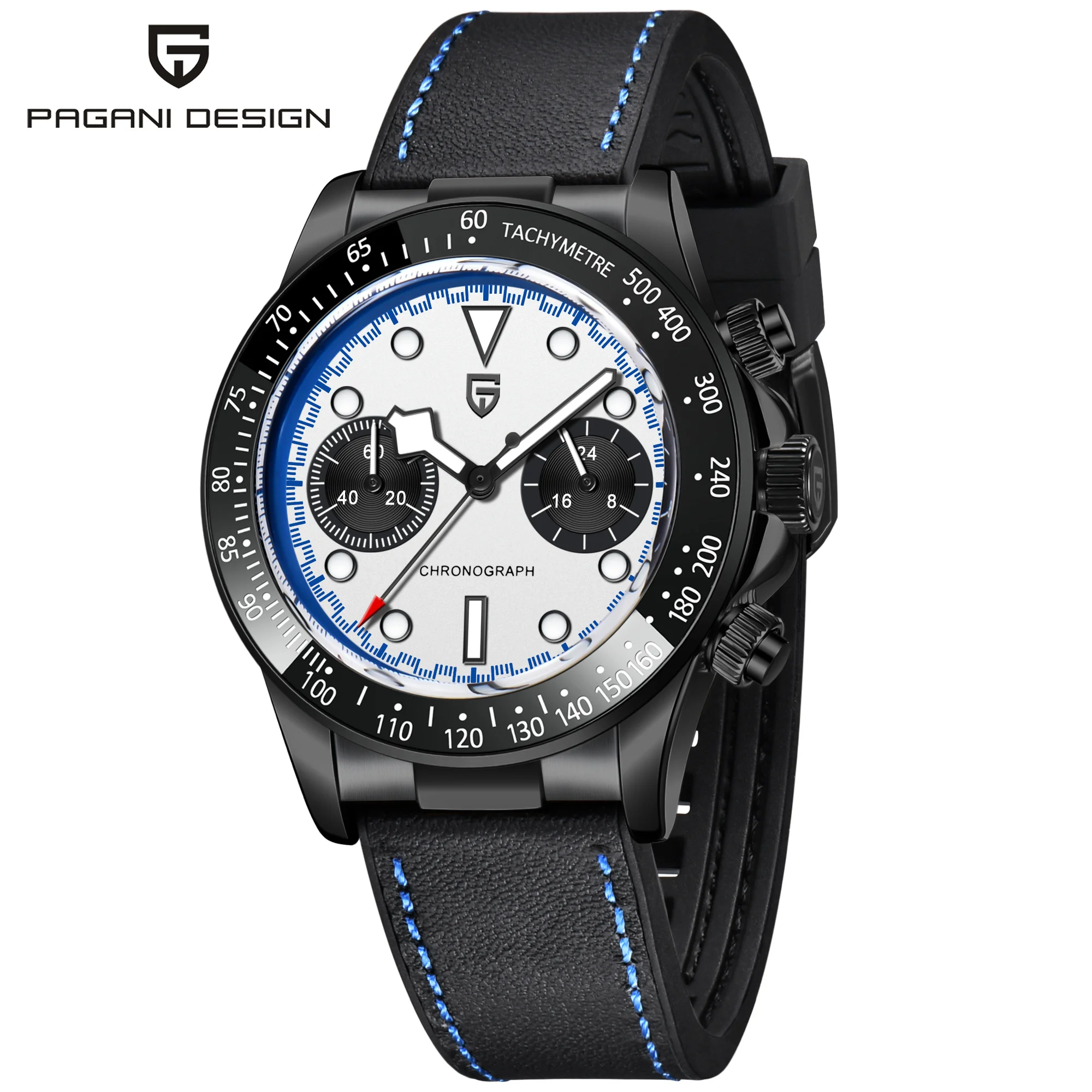 PAGANI DESIGN All Black BB Chronograph Quartz Watch For Men Racing car Sport Waterproof AR Sapphire glass Wristwatch 2026 New