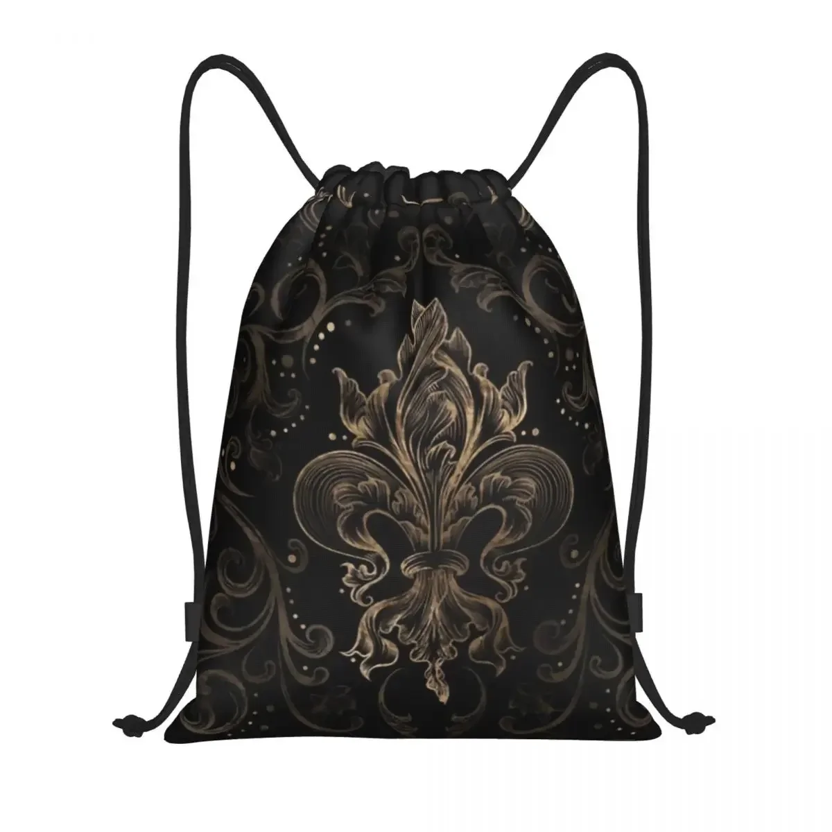 Fleur-de-lis Drawstring Bag Men Women Foldable Sports Gym Sackpack Fleur De Lis Lily Flower Symbol Shopping Backpacks