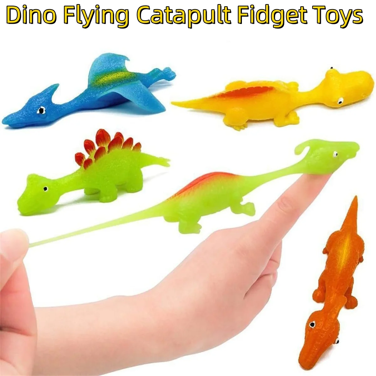 5-20 piezas gatoapulta de dedo colorida juegos de dinosaurios niños cumpleaños Baby Shower recuerdo de fiesta regalo de fiesta de Carnaval de Navidad