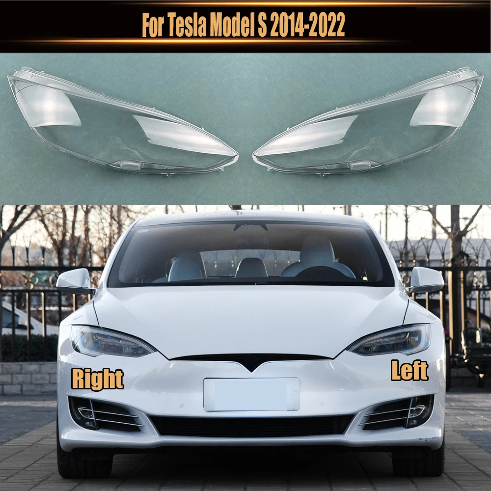 

For Tesla Model S 2014-2022 Front Headlamps Cover Transparent Headlight Shell Lens Plexiglass Replace Original Lampshade