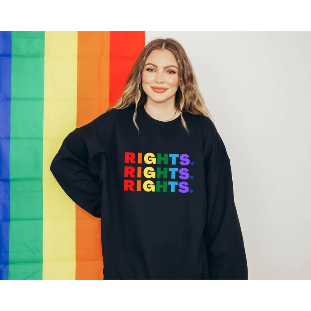 Rechte Sweatshirt Stolz Pullover übergroße Lesben Homosexuell Shirt Kokette ästhetische trend ige Pullover Top Harajuku Mode Komfort T-Shirt