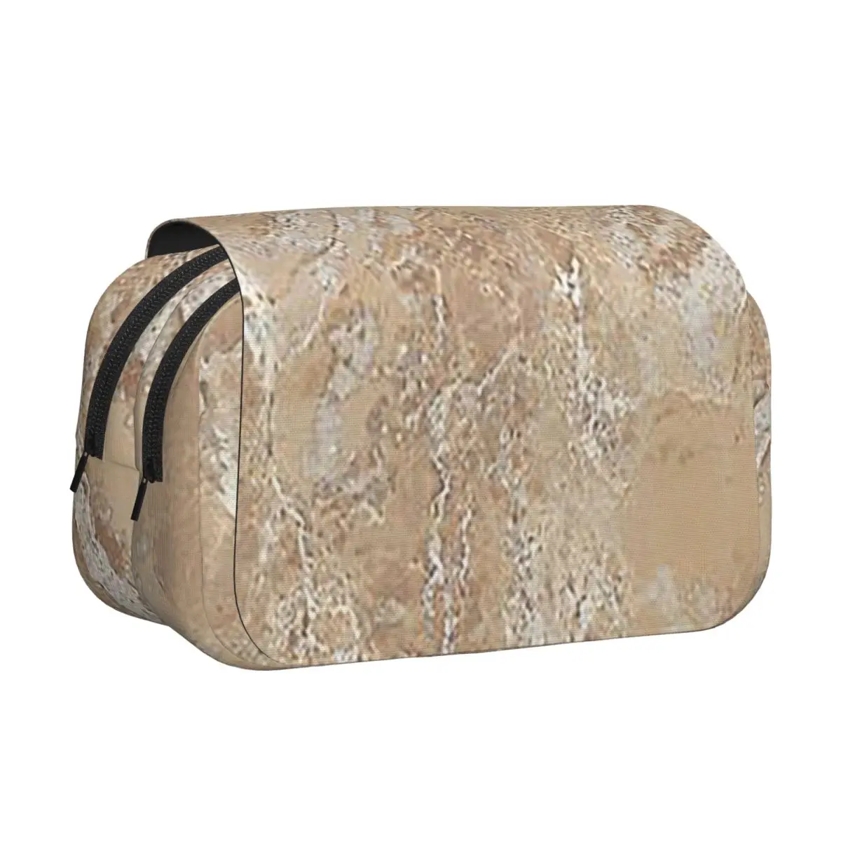 Contemporary Cream Beige Sand Stone Granite Marbl Pencil Case Pencil Pouch Hard Shell Leather Large Storage Pen Box Pencil Bag