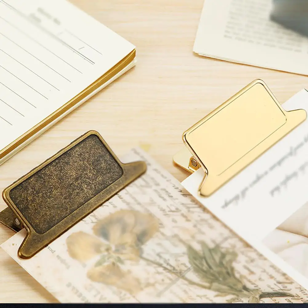 

ntage Brass Clip Paper Clamp Watercolor Book Memo Notebook Decoration Hand Journal Folder retro Stationery Paper Clip