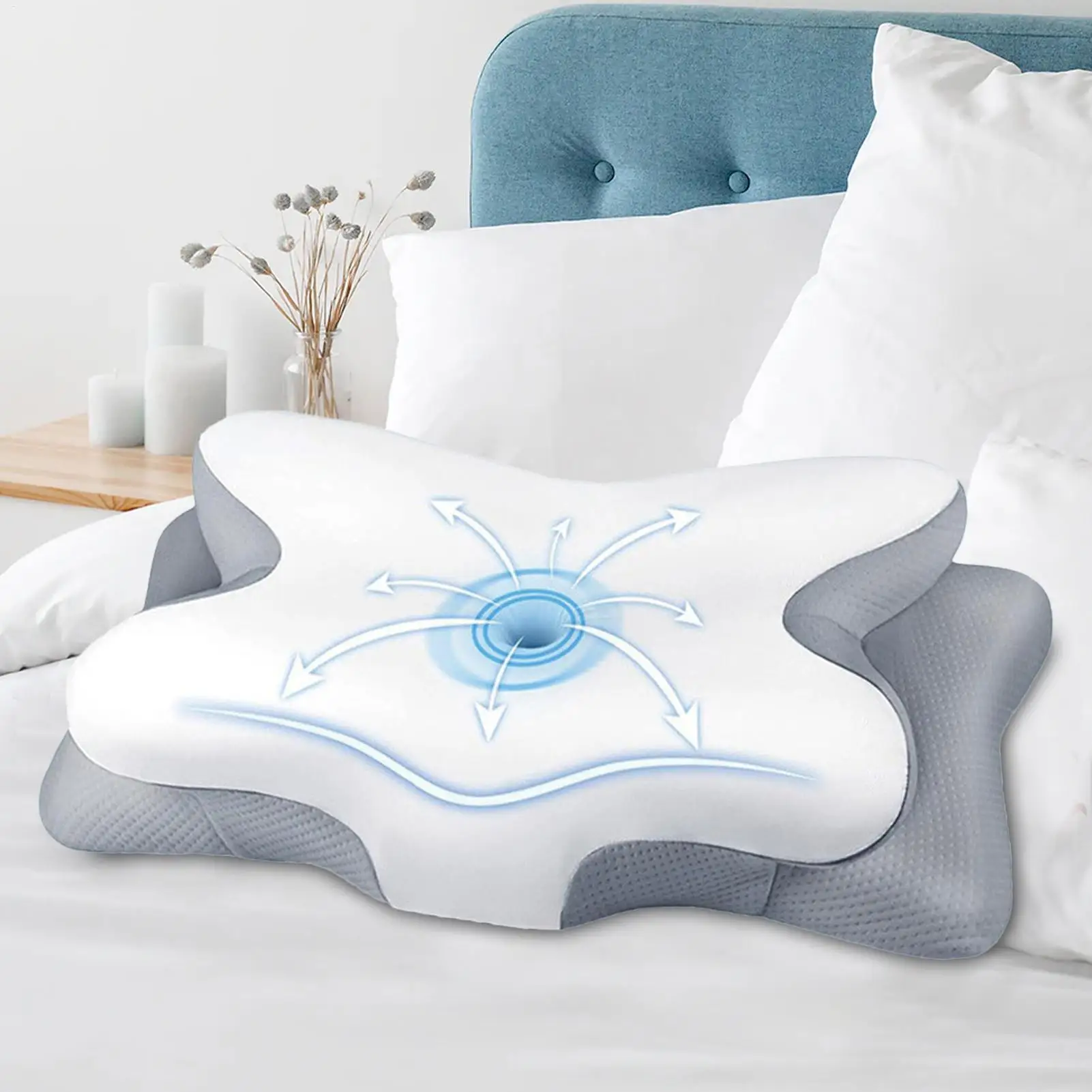 Memory Foam Pillows For Sleeping Back And Side Sleepers Memory Foam Pillow Slow Rebound Soft Cushion Neck Support Headrest For