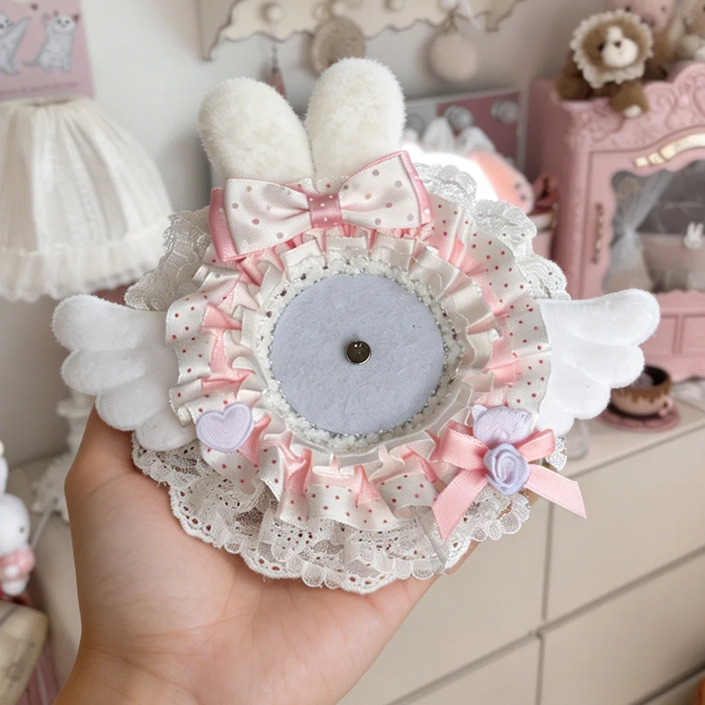 Anime Wing Shape Badge Stand for Ita Bag Gorgeous Multifunctional Brooch Pin Display Holder Lace Polk Dot Kawaii Badge Holder