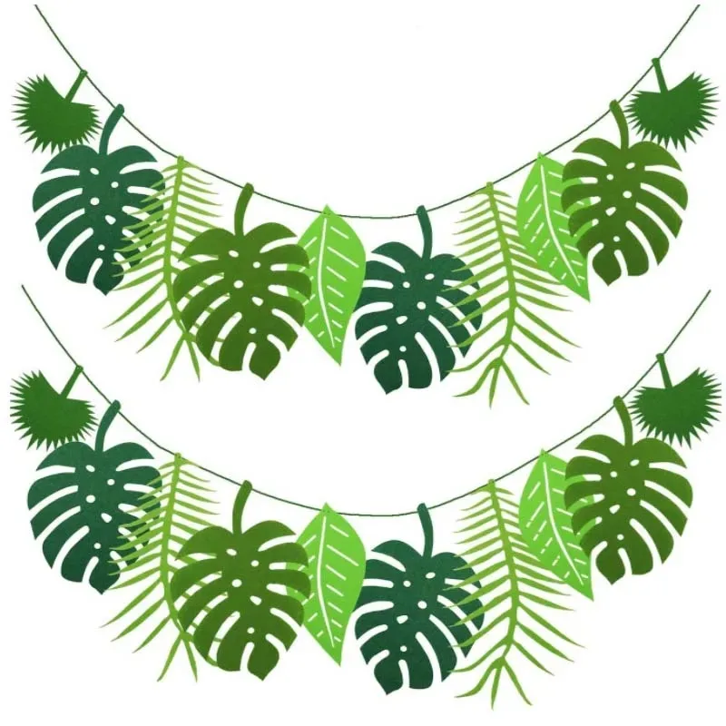Guirnalda de Hojas de Tortuga, Decoración para Fiestas Hawaianas Luau, Decoración para Fiestas Temáticas de Verano, Selva Tropical, Guirnaldas para Bodas, Cumpleaños, Decoración para el Hogar