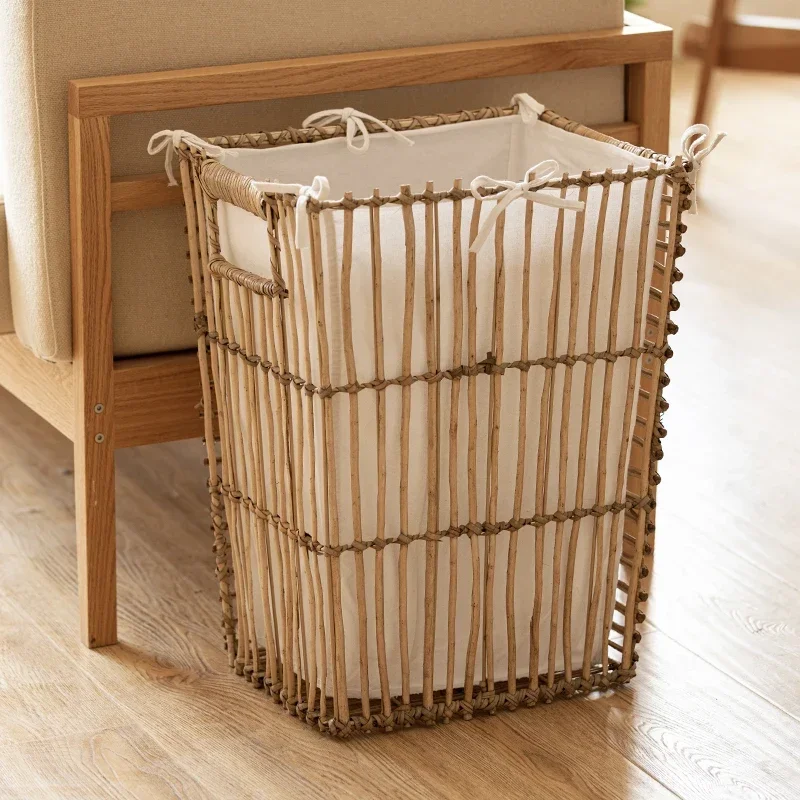 

Nordic Wind Household Dirty Clothes Basket Living Room Rattan Sundries Storage Basket Children Room Toy Basket Multi-functional