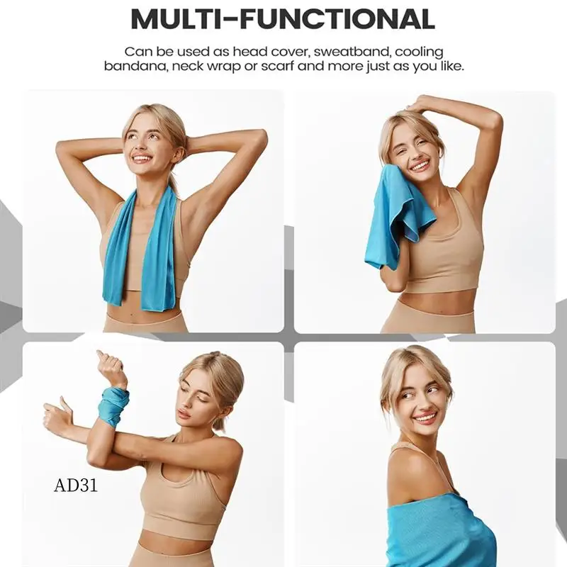 

New-4 Pack Cooling Towels, Breathable Gym Towels Cooling Towels For Neck And Face For Gym Yoga, Camping, Fitness, Running