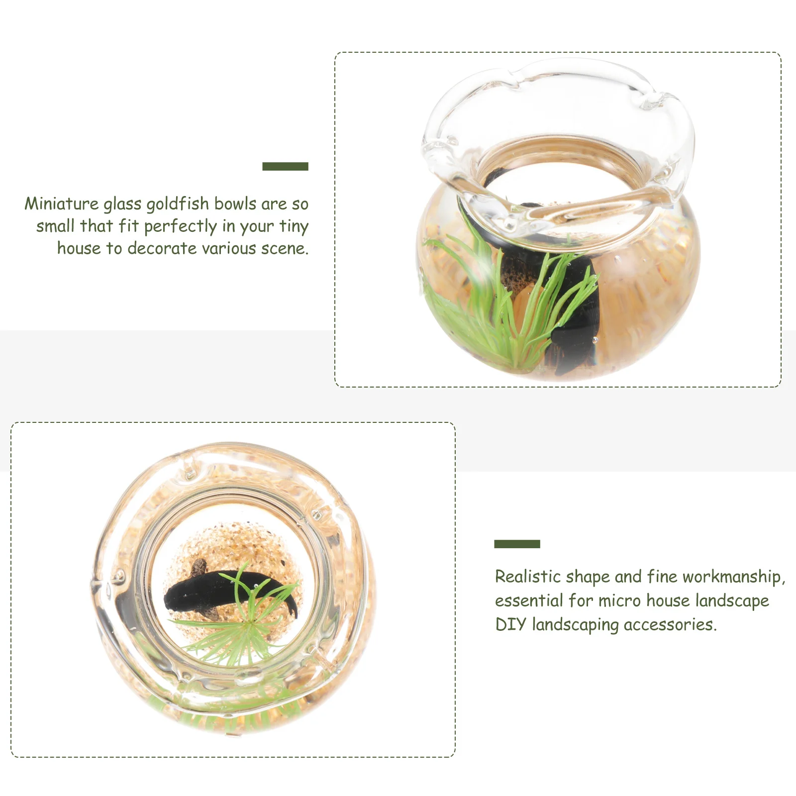 

Miniature Fish Tank Props Bowls Tiny Goldfish House Accessories Things for Dollhouse