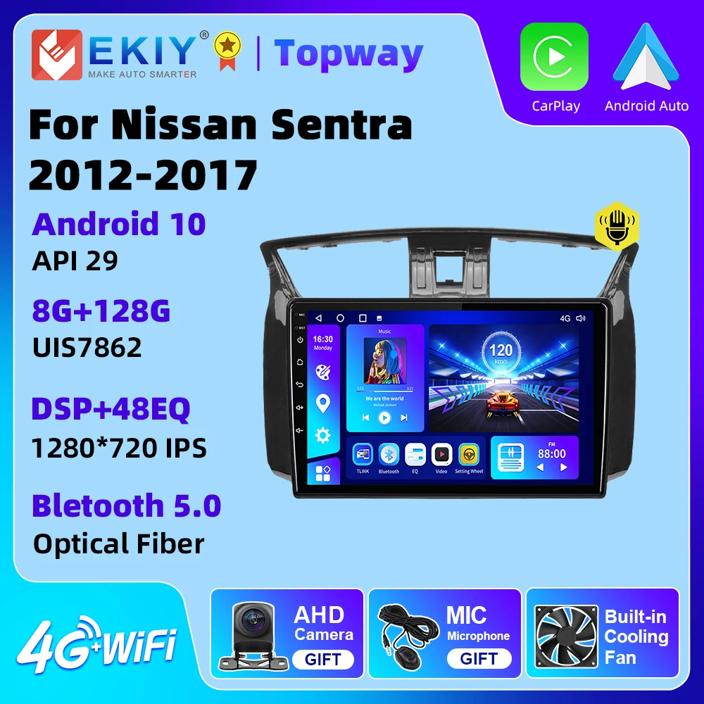 

EKIY Android 10 Автомагнитола для Nissan Sylphy Sentra B17 2012 2013 2014 2015 2016 2017 4G WIFI BT RDS GPS DSP без DVD