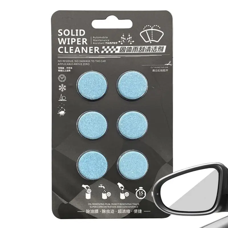 Windshield Wiper Fluid Windshield Wiper Fluid 6pcs Effervescent Wiper Tablet Concentrated Clean Tablets Remove Glass Stains