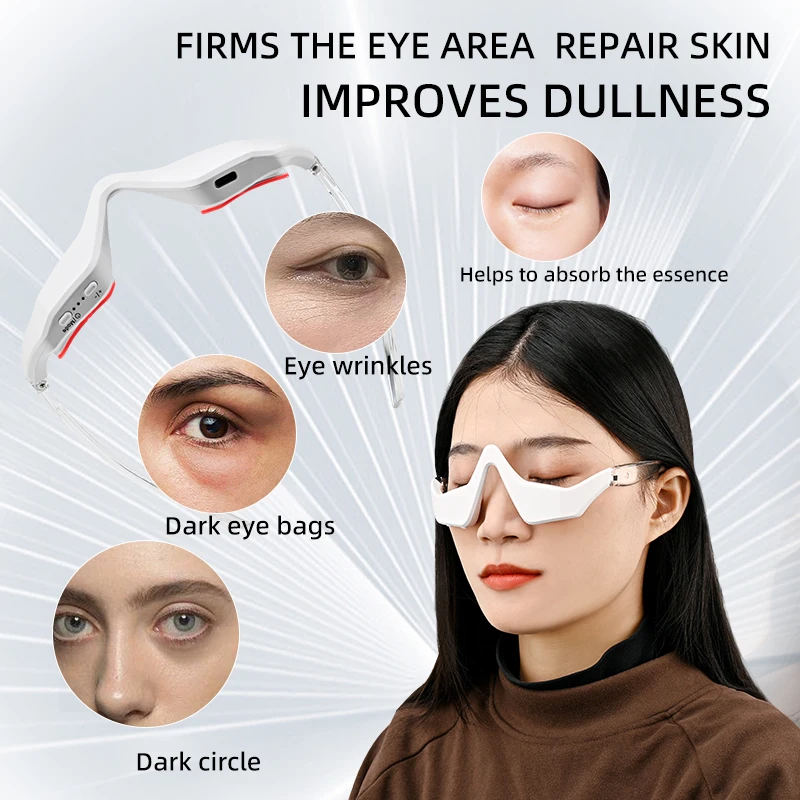 눈 마사지 안경 다크 서클 및 붓기를 위한 열 및 진동 기능을 갖춘 USB 충전식 눈 피로 완화